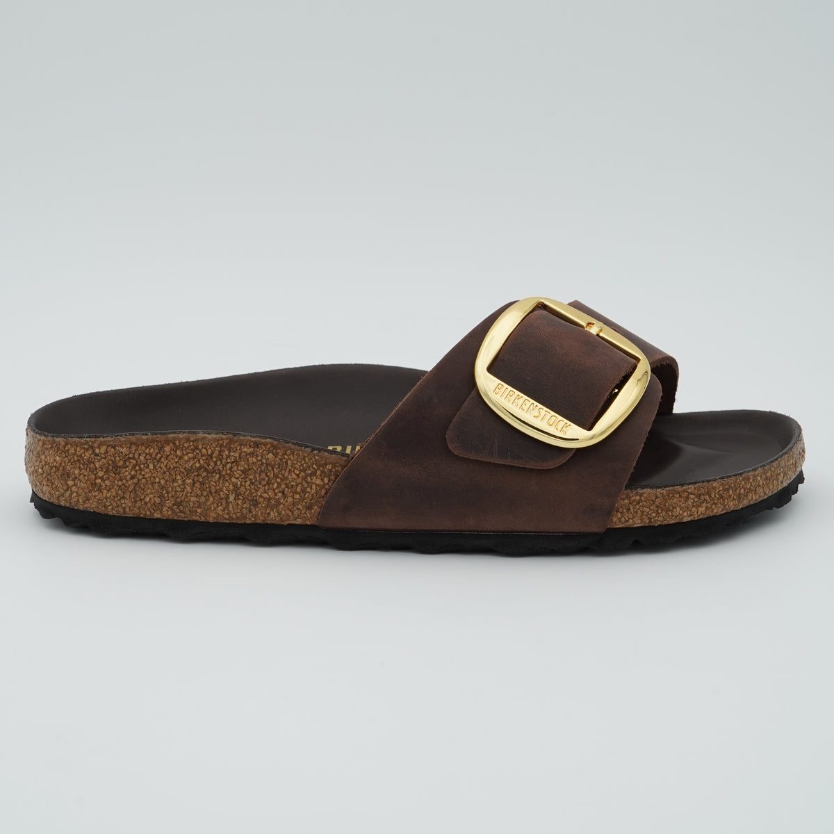 Sandalo Birkenstock Madrid Big Buckle 1032914 Habana con Maxi Fibbia Gold