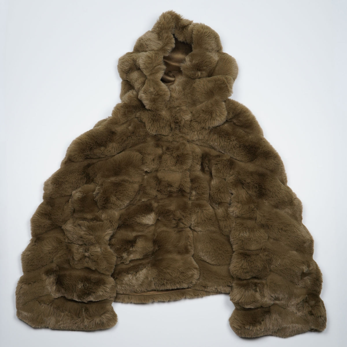 Ecopelliccia RRD W26574 84 Marrone Cammello con Cappuccio