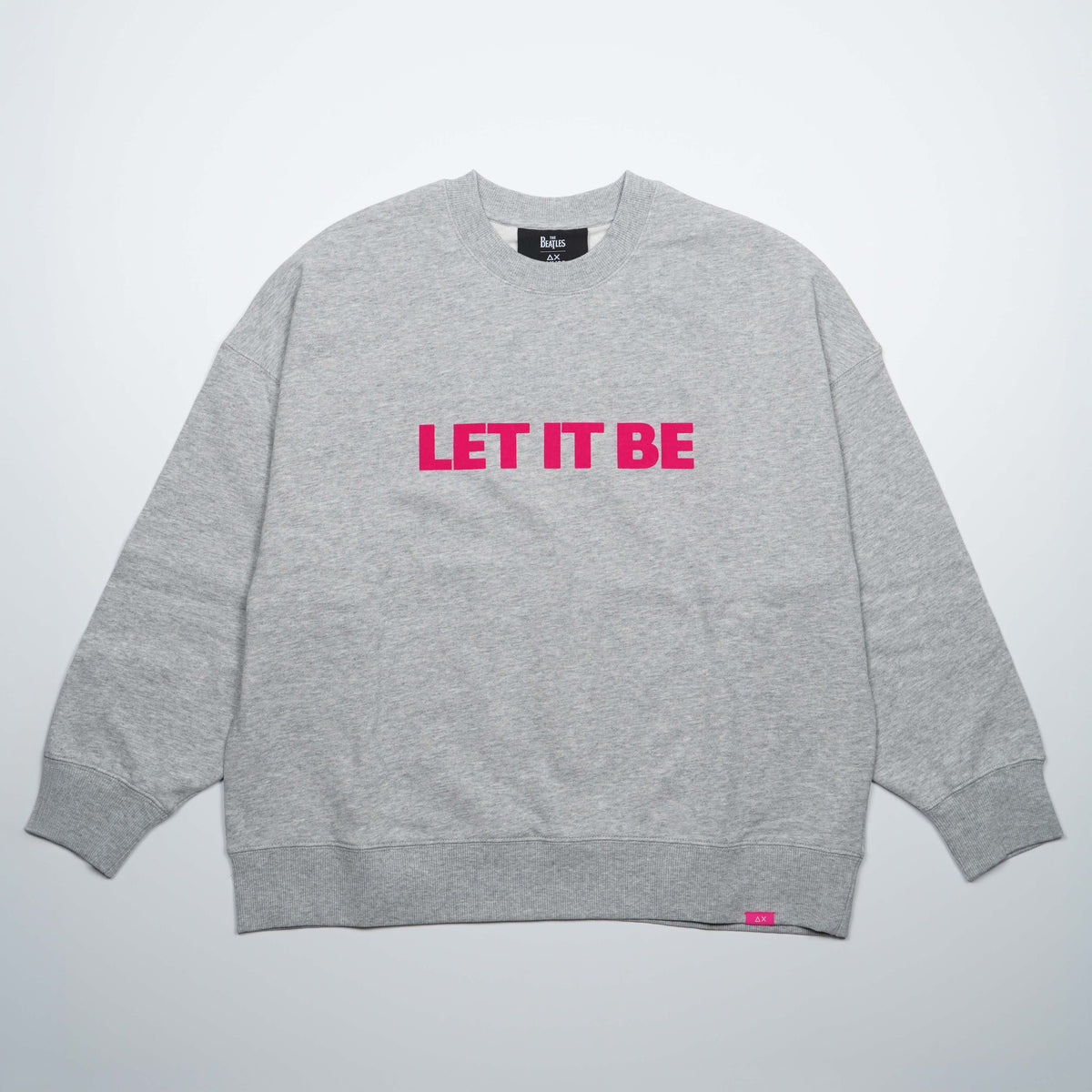 Felpa SUN68 F46600 The Beatles Grigio con Stampa Fucsia