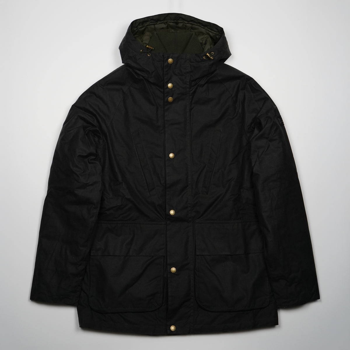Giubbotto Barbour International Oakdale Wax Jacket MWX2503SG51 Sage in Cotone Cerato con Cappuccio