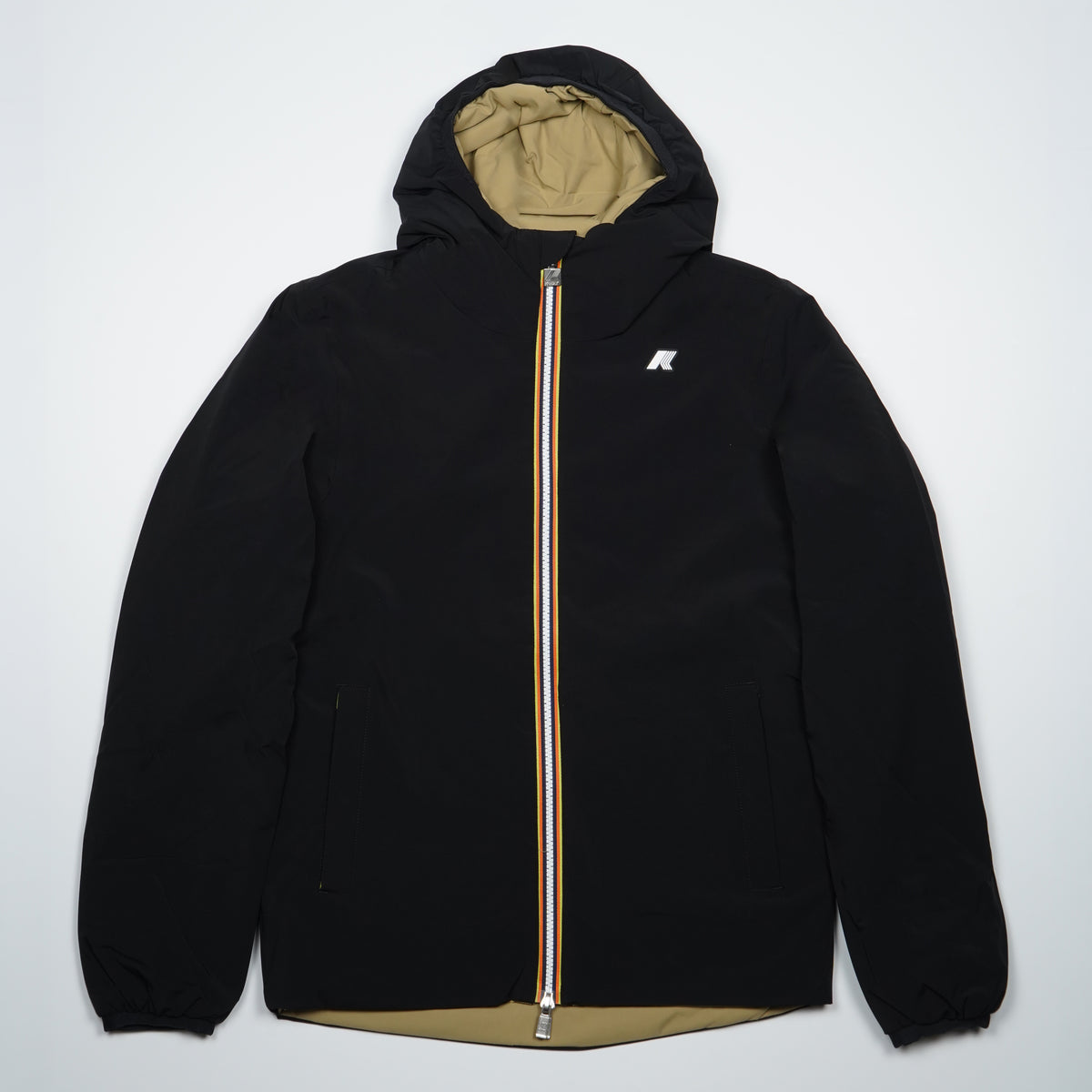 Giubbotto Kway Jack ST Warm Double k6128vw DBN Nero e Beige Khaki