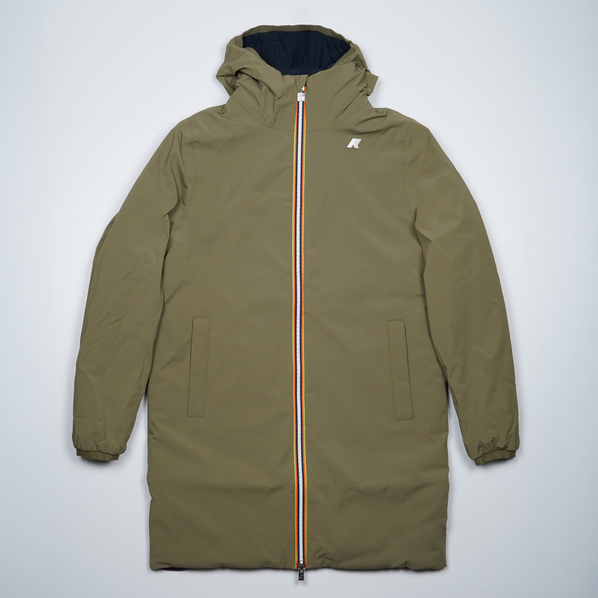 Giubbotto Lungo Kway Jacob ST Warm Double k6128ww D07 Verde Militare e Blu Navy