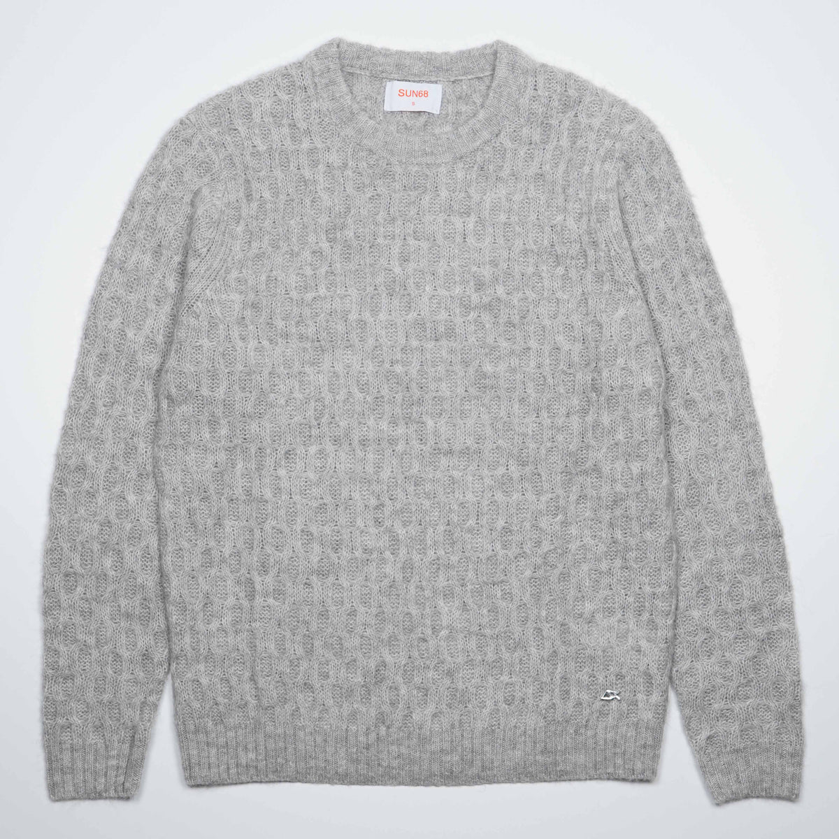 Maglione Girocollo SUN68 Crewneck Fancy Knit Alpaca Soft Touch K46155-06 Grigio