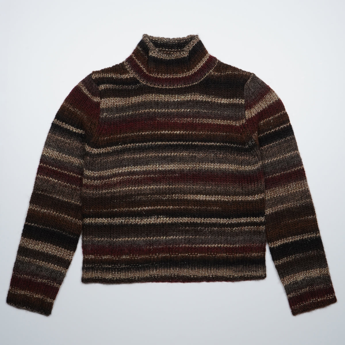 Maglione Lupetto Rasato Kangra 4800-00970 Multicolor Bordeaux e Marrone con Dettagli Luminosi