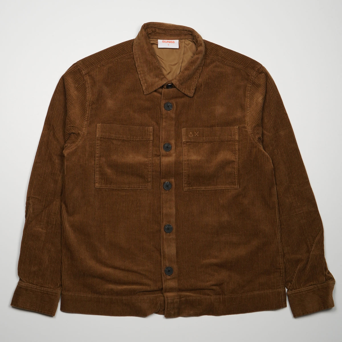 Overshirt SUN68 Corduroy S46111-71 Marrone Cacao in Velluto di Cotone