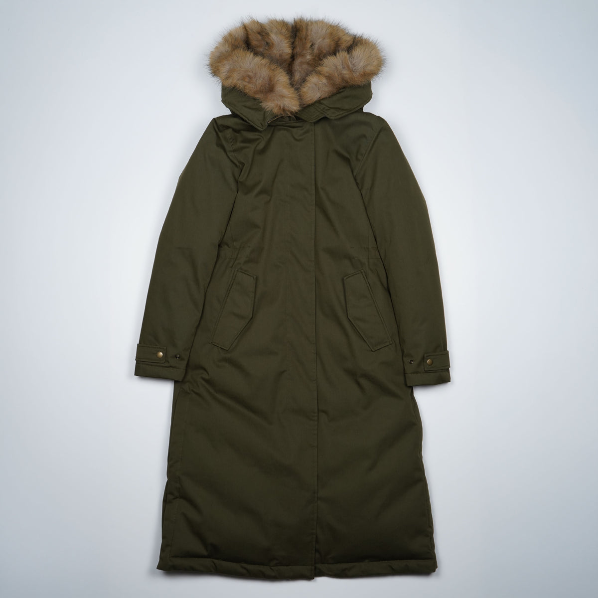 Parka Lungo Woolrich Best Cotton Verde Scuro con Cappuccio