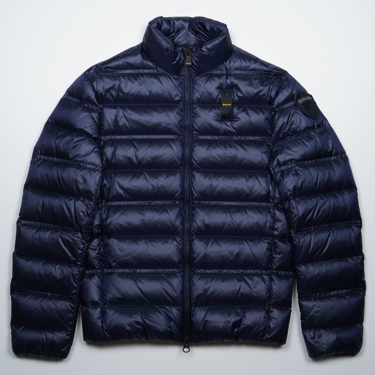 Piumino Blauer Belmont Blu Navy Lucido Imbottito in Piuma