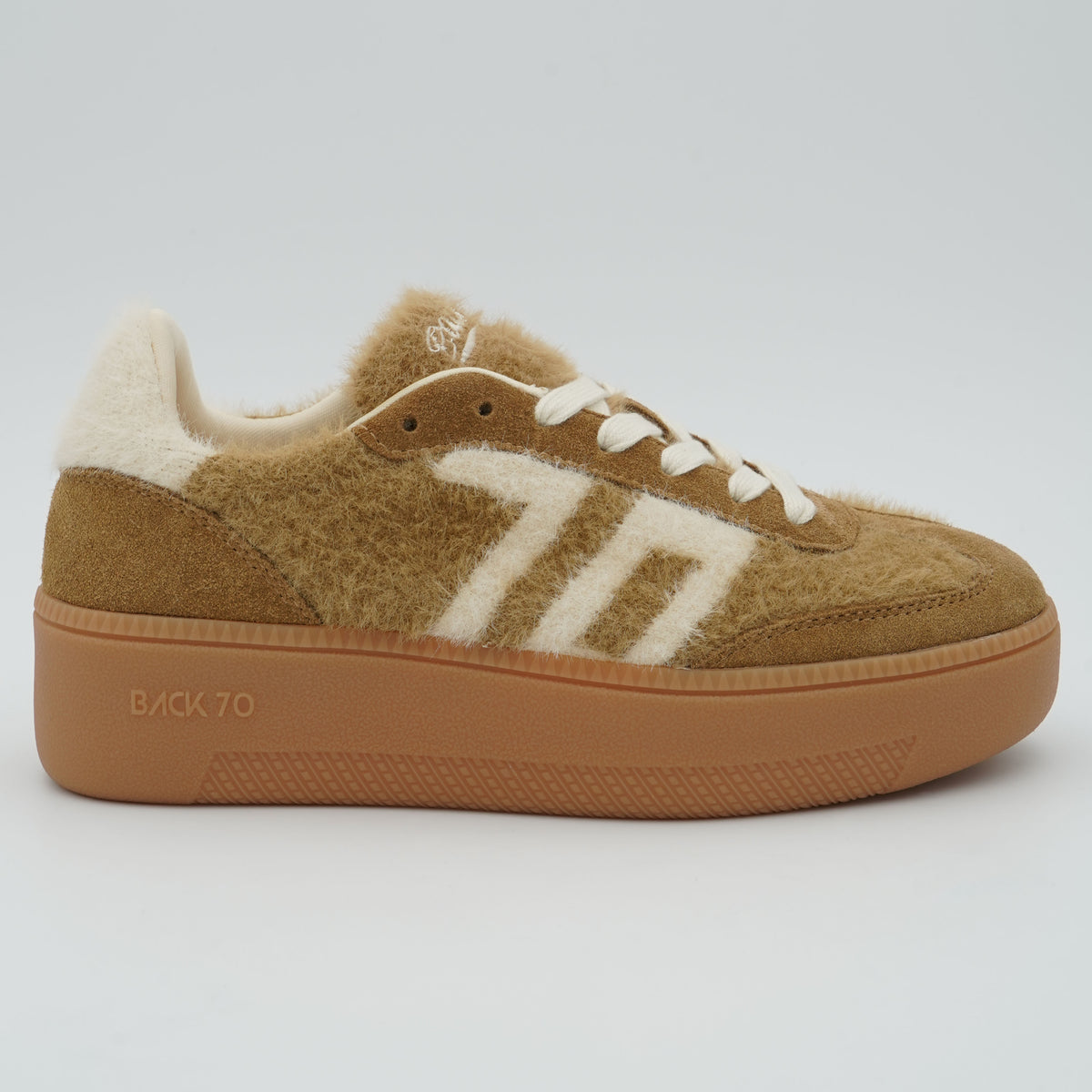 Sneakers Back 70 M004 Mohair Cuoio Butter con Suola Platform