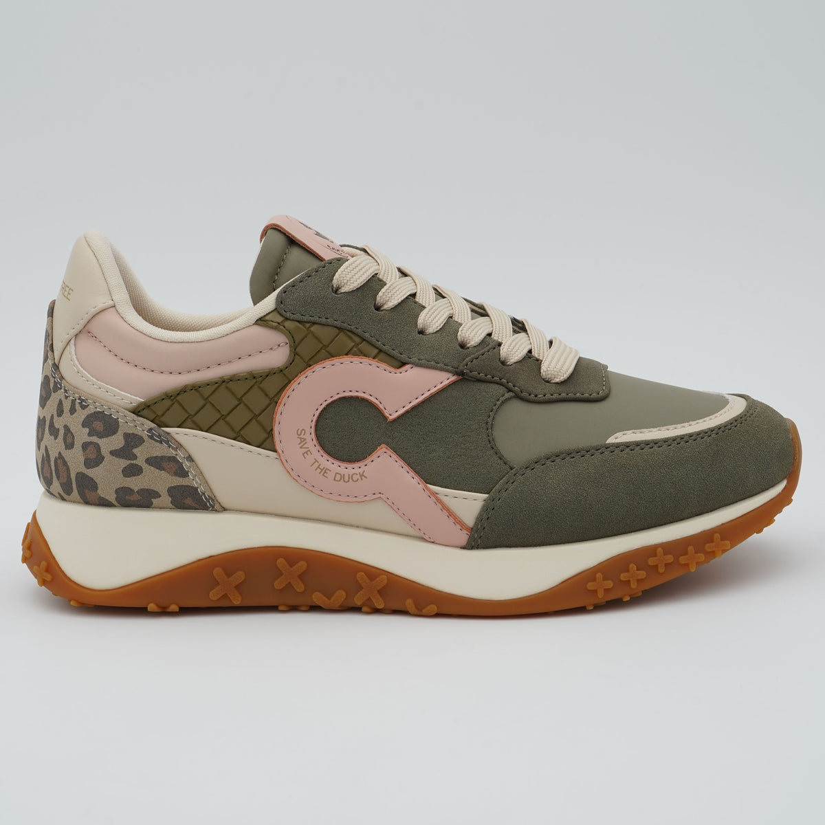 Sneakers Save The Duck F6STAR01 Verde Militare e Rosa 100% Animal-Free