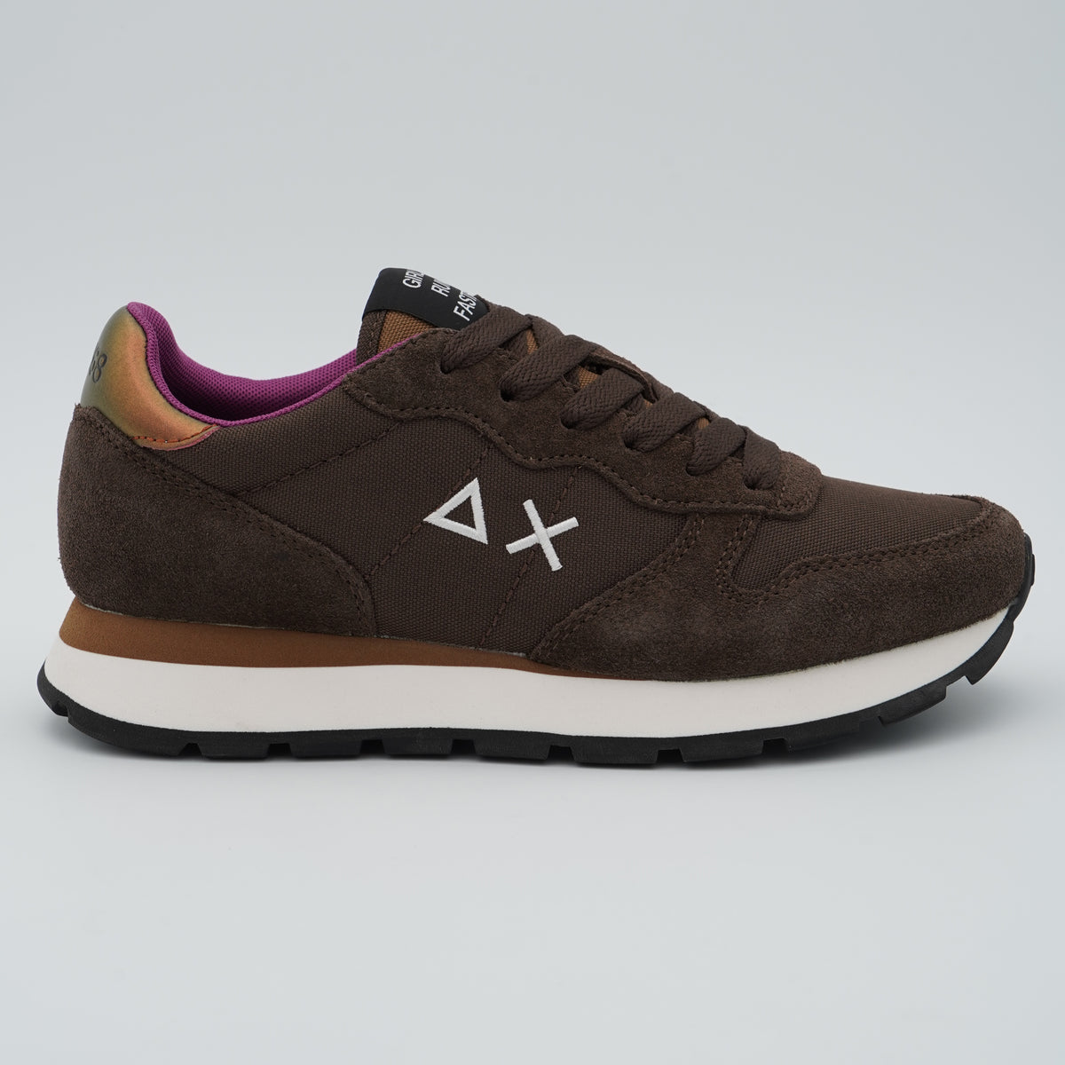 Sneakers SUN68 Ally Solid Z46201 08 Marrone in Suede e Nylon con Logo Ricamato e Suola Running in EVA