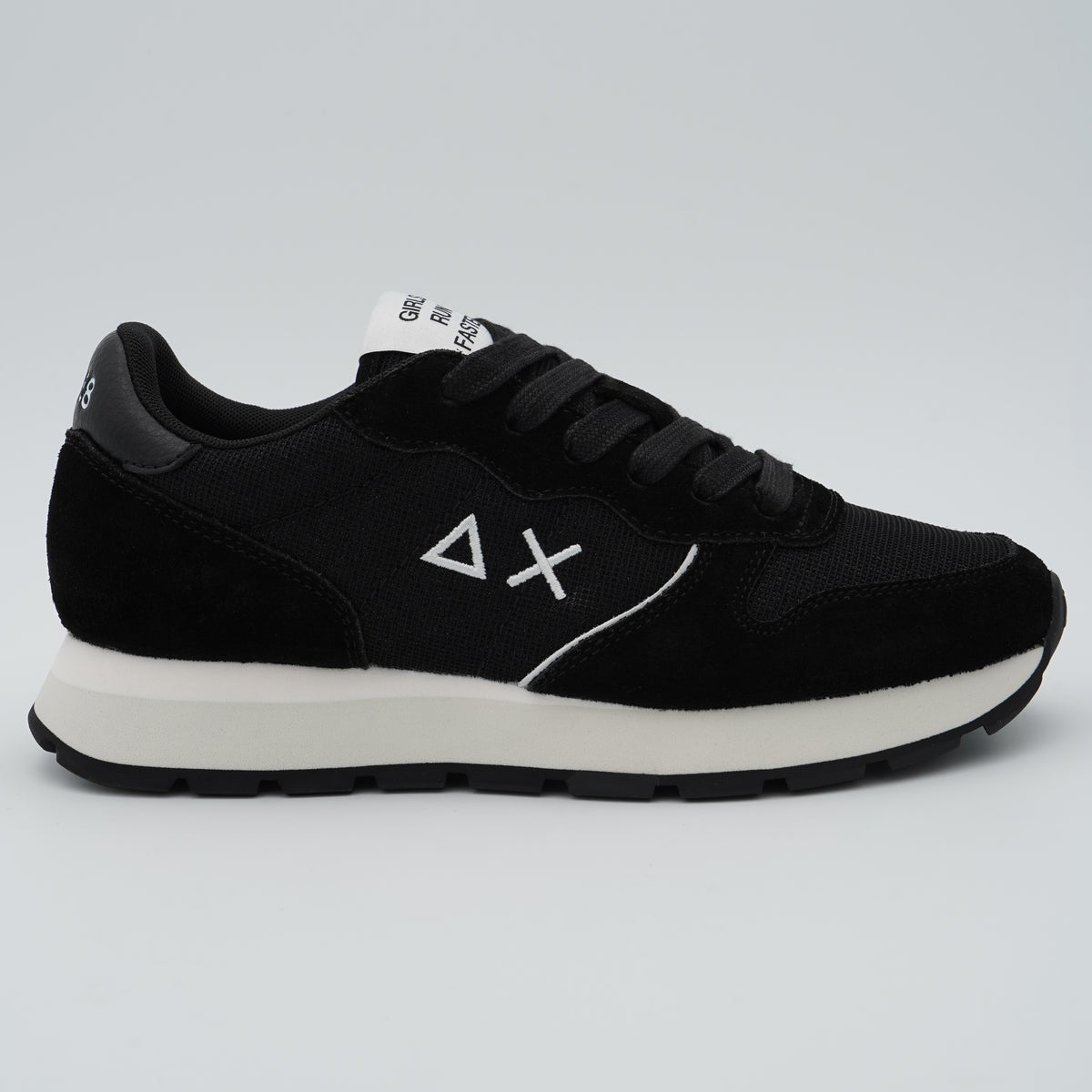 Sneakers SUN68 Ally Glitter Textile Z46204 11 Nero in Suede e Lurex con Logo Ricamato e Suola Running in EVA