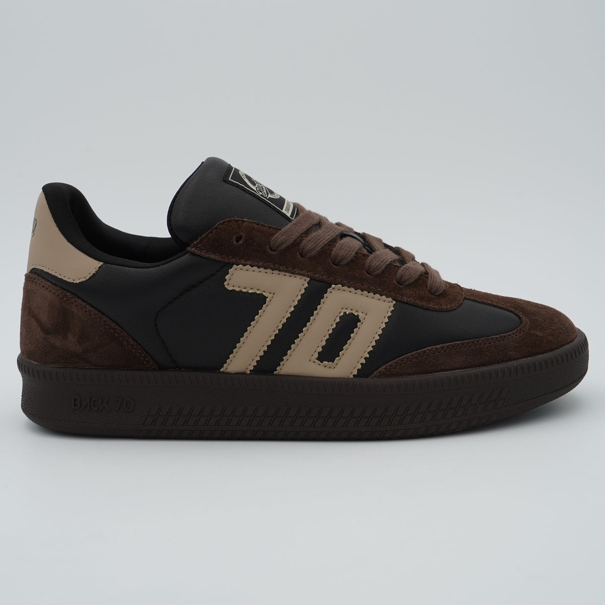 Sneakers Back 70 Double 108028-000035 Vegetal Black Beige in Pelle e Suede