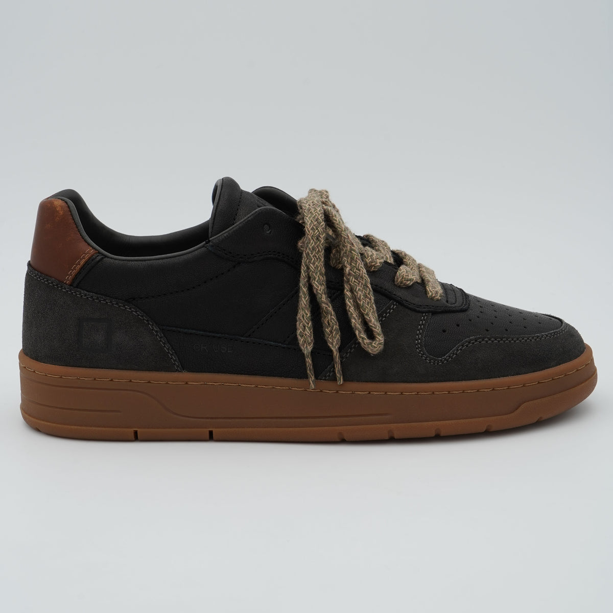 Sneakers D.A.T.E. Court 2.0 Used M451C2USBK Black in Pelle e Suede con Suola in Gomma
