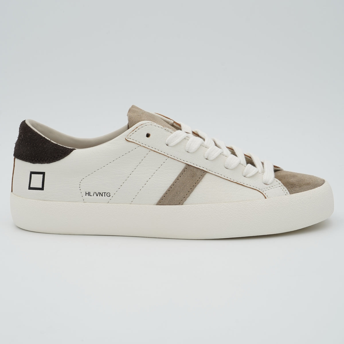 Sneakers D.A.T.E. Hill Low Vintage M451HLVNWN White Brown in Pelle e Suede