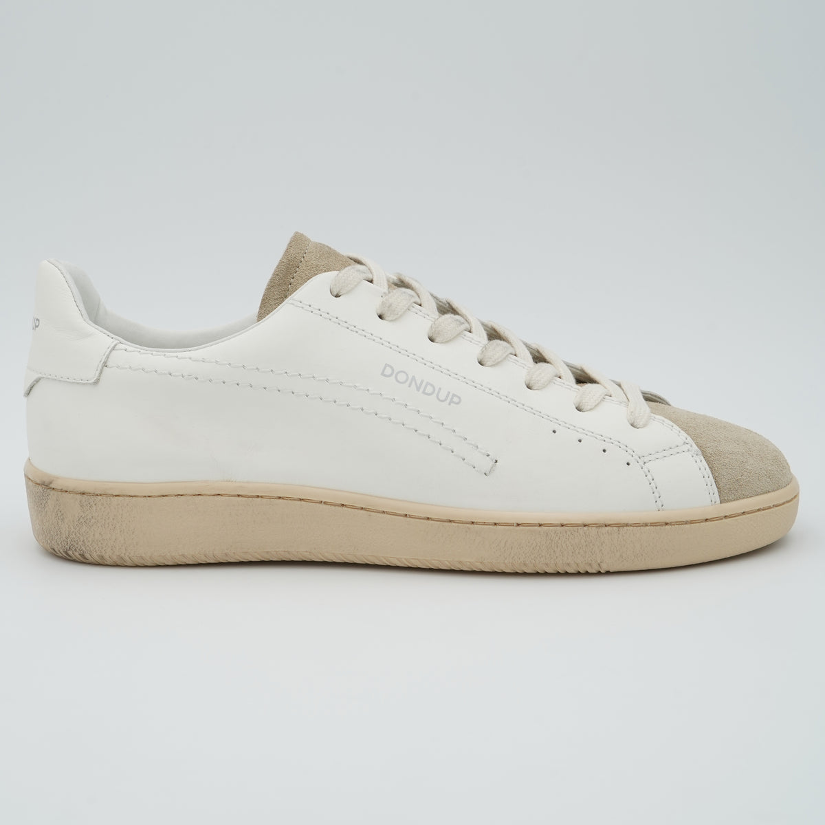 Sneakers Dondup PL0694U003 Bianche con Dettagli Beige