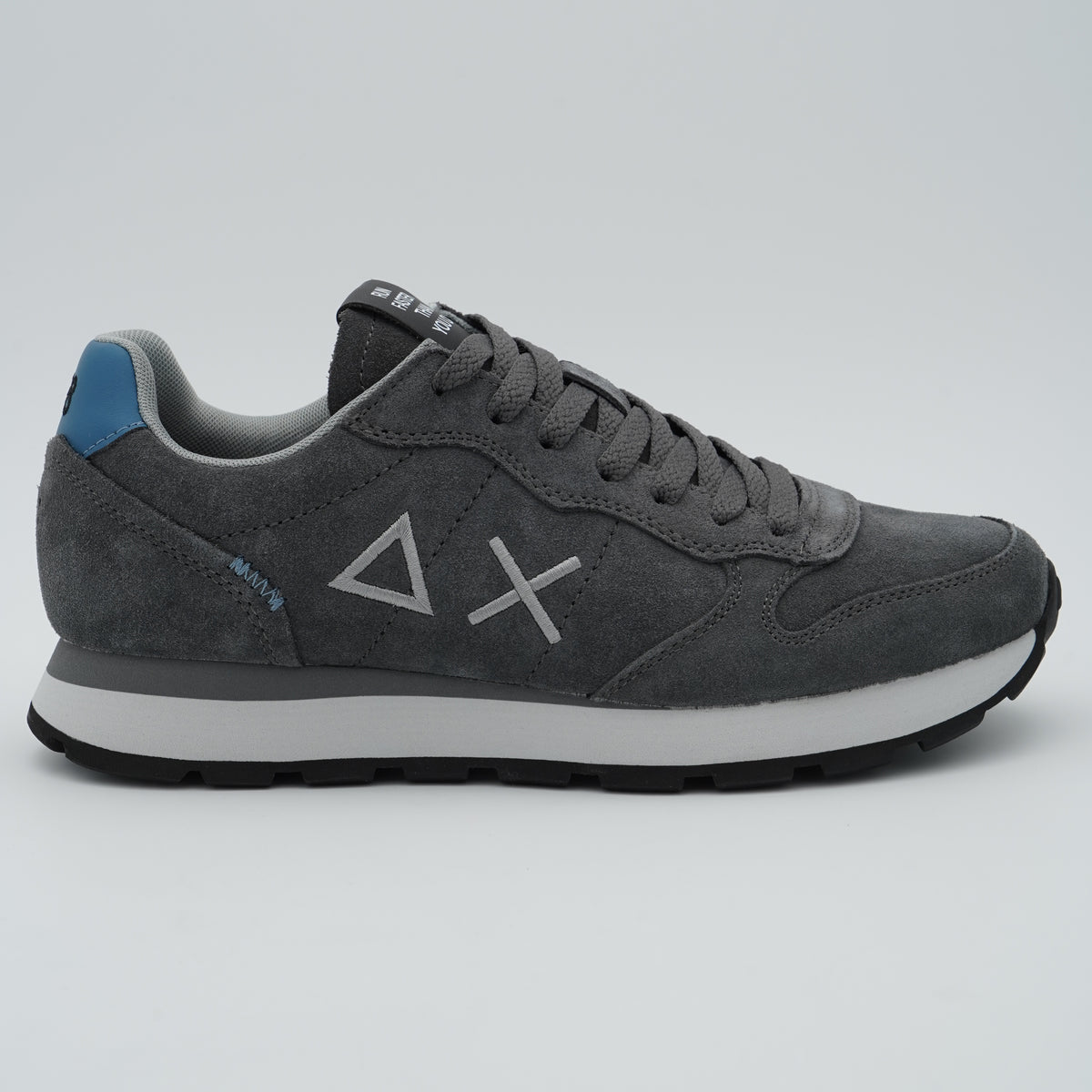Sneakers SUN68 Tom Suede Z46106 47 Grigio Scuro in Camoscio con Logo Ricamato e Suola EVA