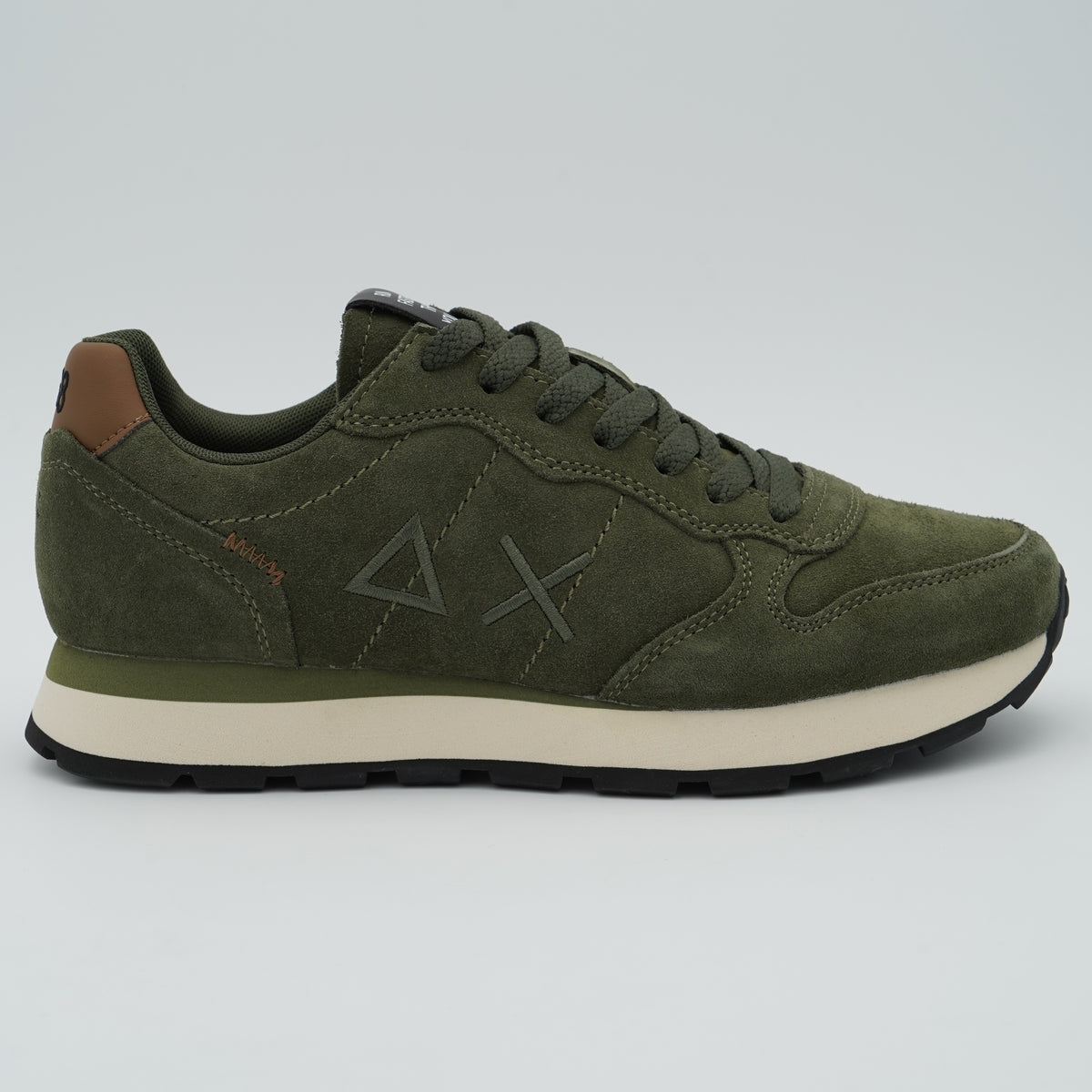 Sneakers SUN68 Tom Suede Z46106 74 Verde Militare Scuro in Camoscio con Logo Ricamato e Suola EVA