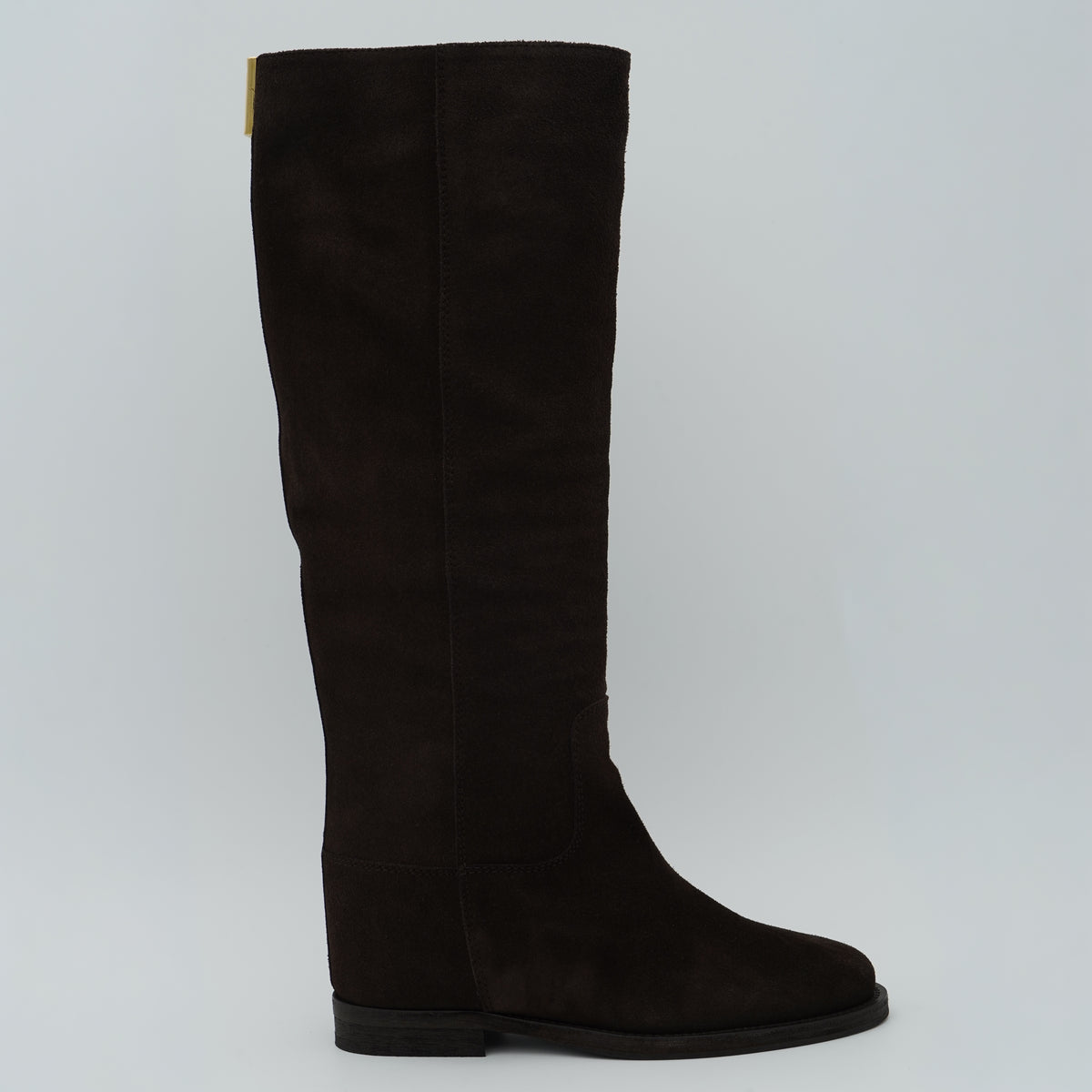 Stivale Via Roma 15 4446 Velour Testa di Moro con Dettaglio Oro