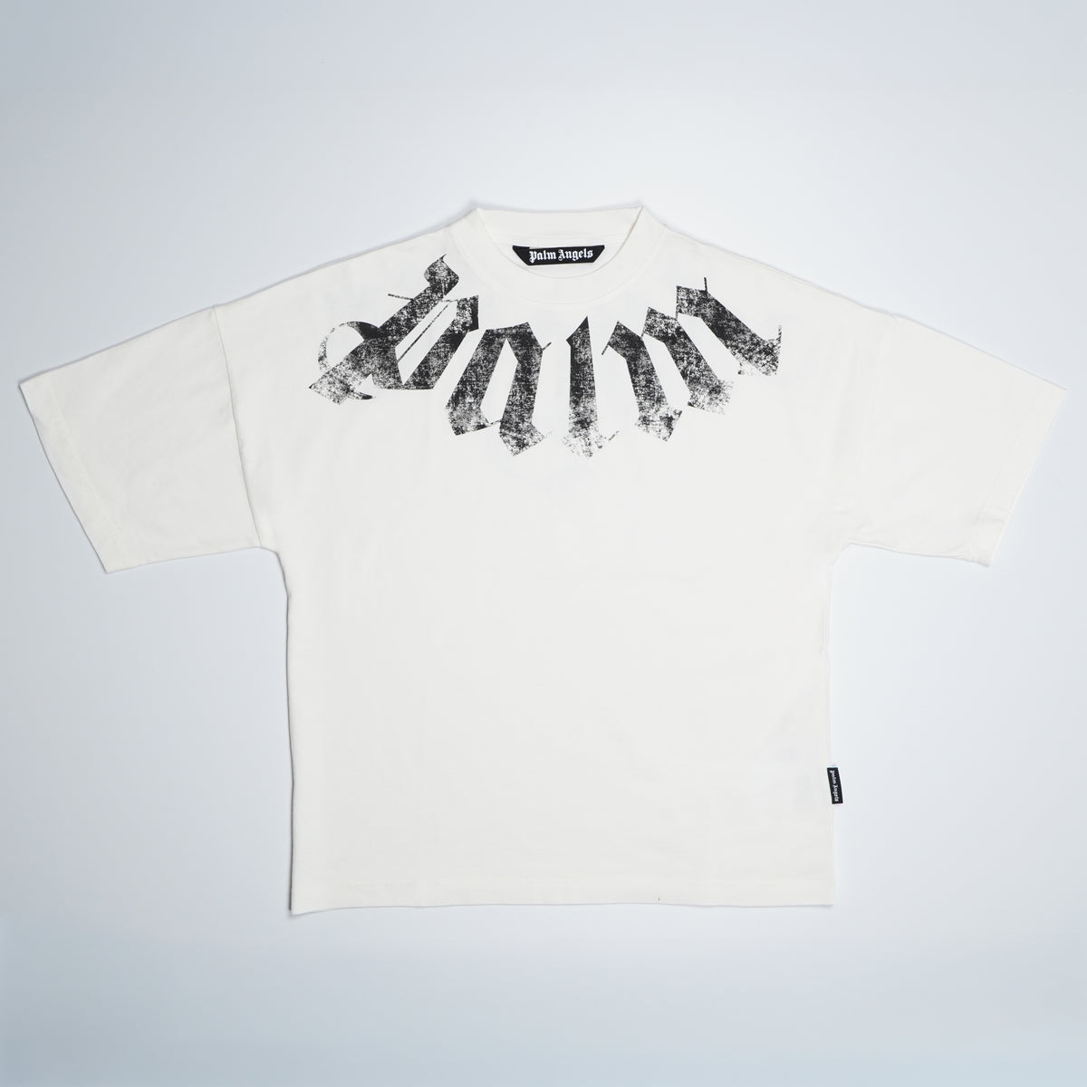 T-Shirt Palm Angels Big Neck Logo Loose Tee PAMAA003JR001-0310 Off White / Black