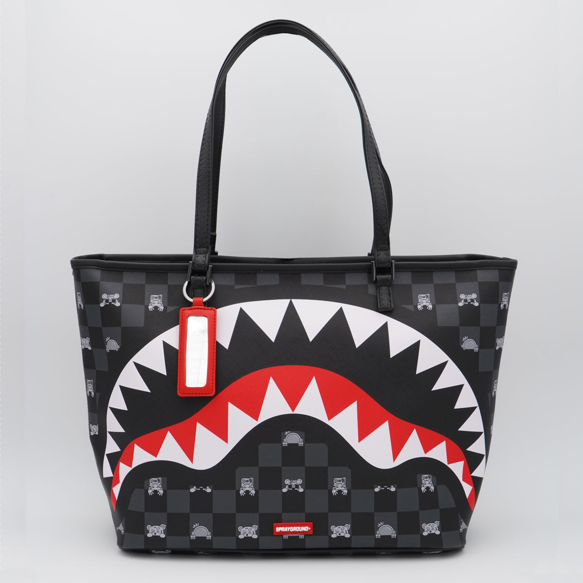 Borsa SPRAYGROUND T8916 in pvc grigia a scacchi e bocca