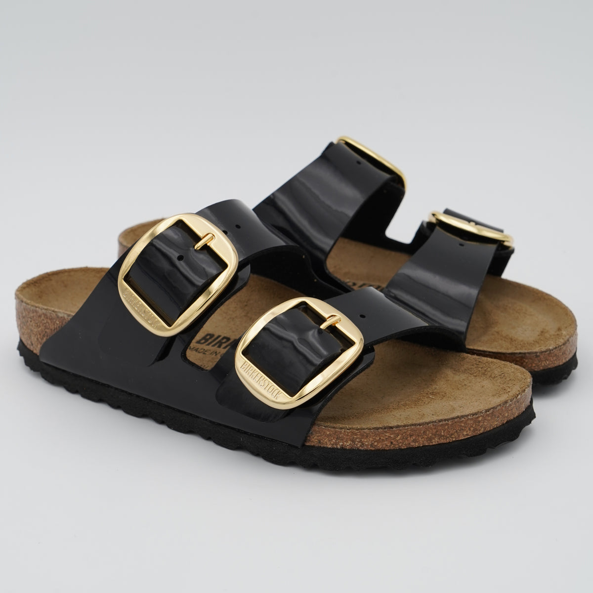 Sandalo Birkenstock Arizona Big Buckle 1027918 Patent Black Gold