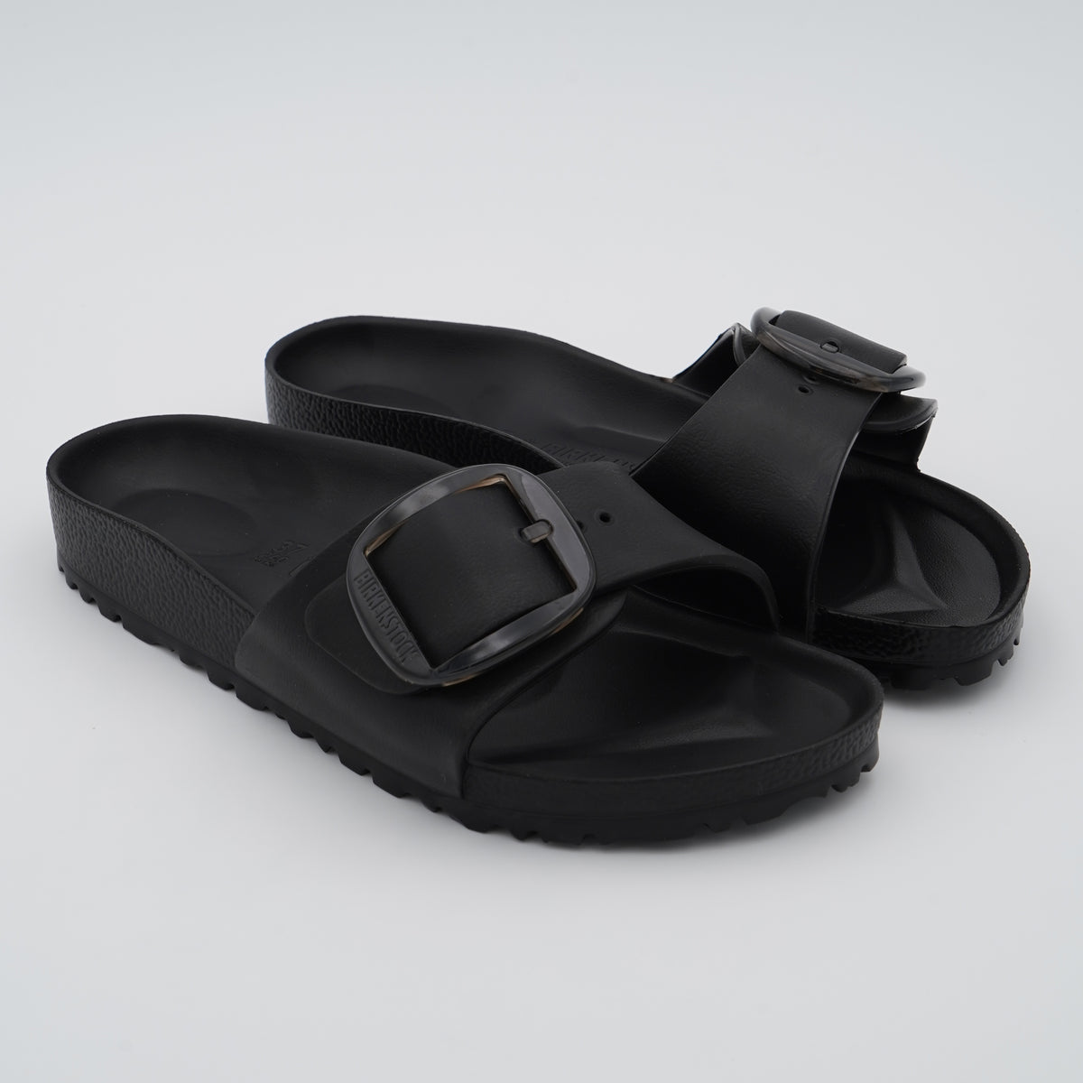 Sandalo Birkenstock Madrid Big Buckle EVA 1029635 Black con Maxi Fibbia Traslucida