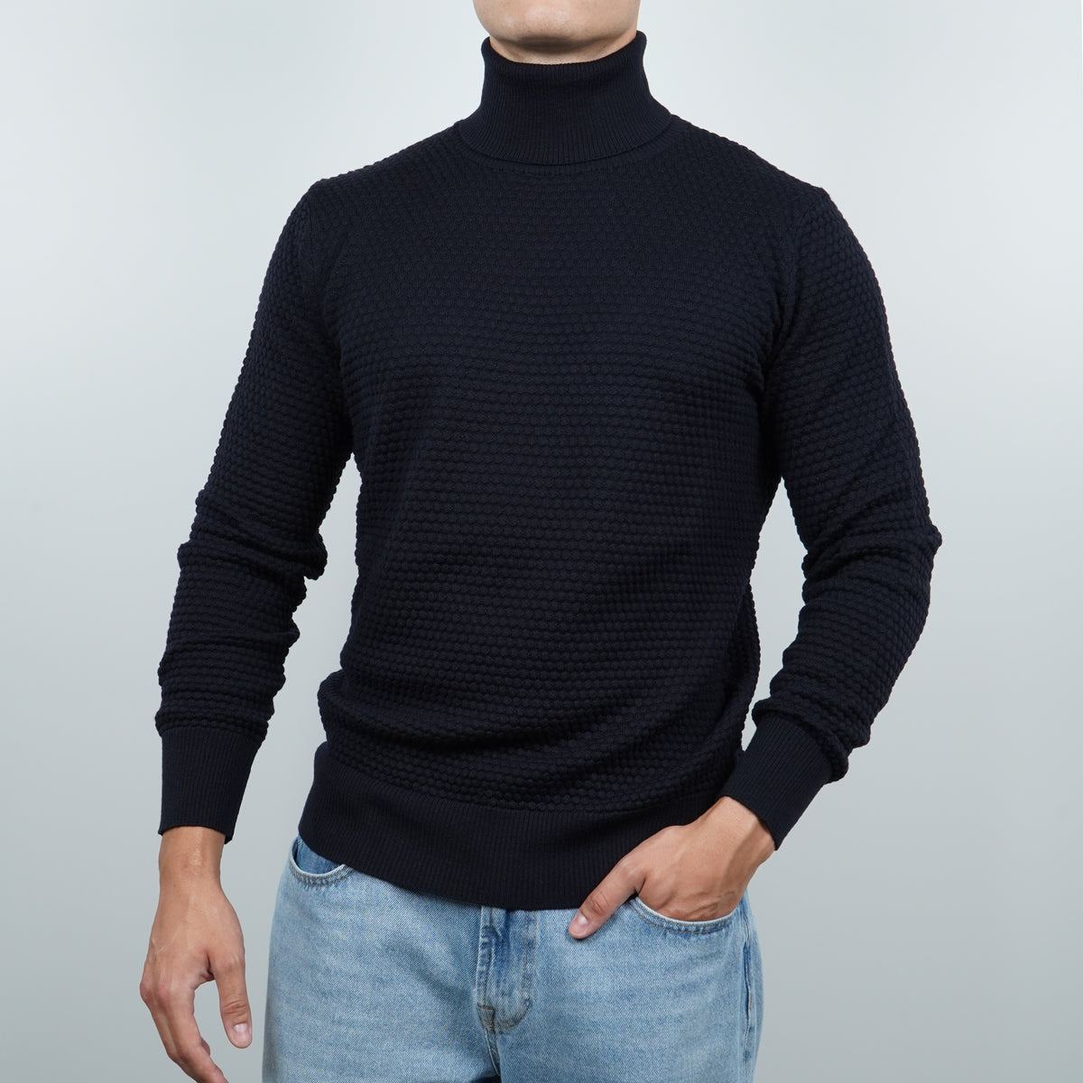 Maglione Dolcevita Pluriball Kangra W7K4011-00041 Blu Navy