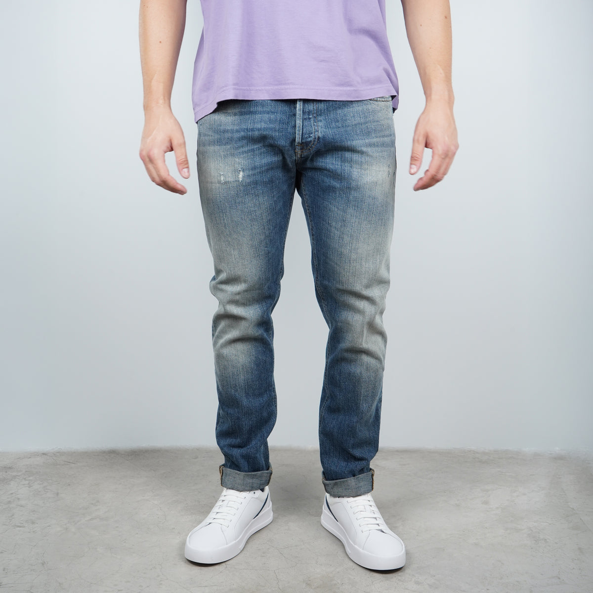 Jeans Dondup Icon UP563DFE311UMT5-800 Blu Slim Fit in Denim Fisso
