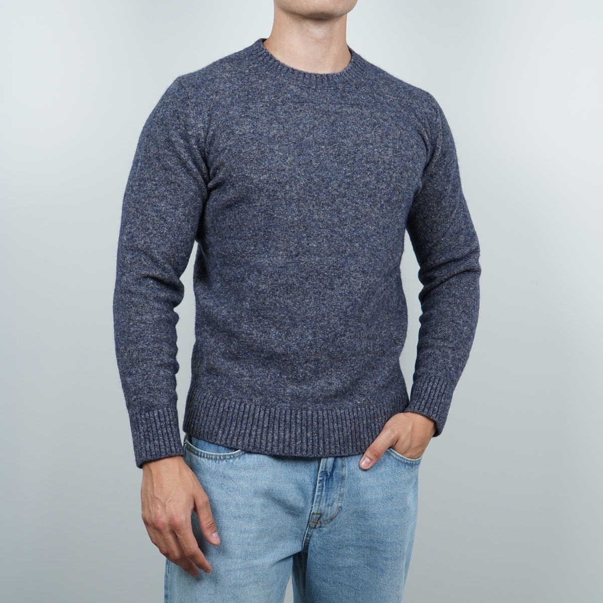 Maglione Girocollo Fantasia Kangra W7K4111-00913 Blu Mélange