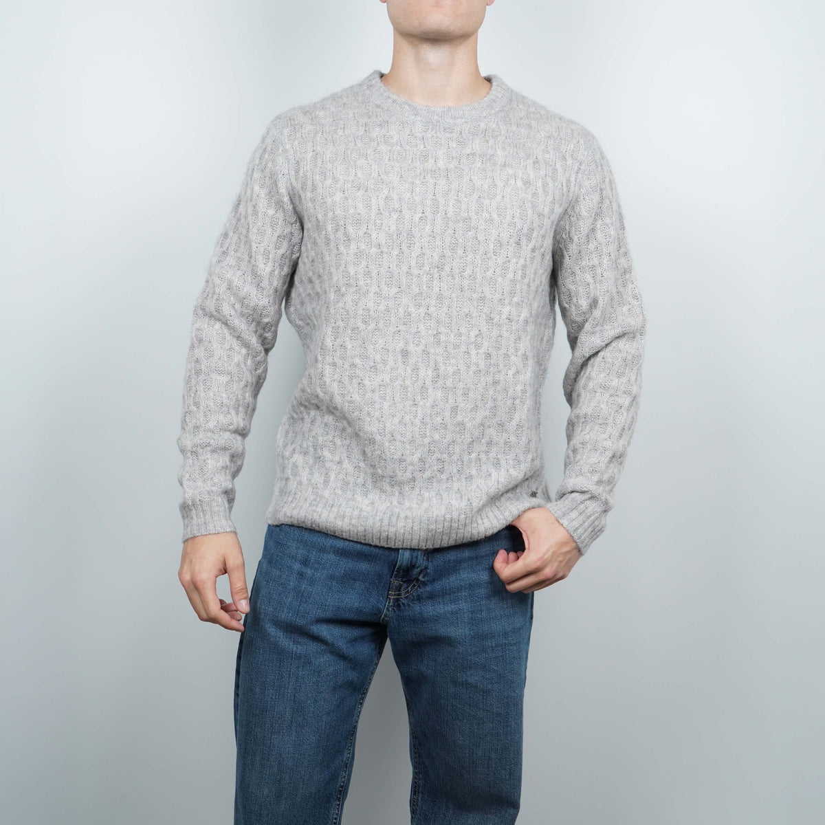 Maglione Girocollo SUN68 Crewneck Fancy Knit Alpaca Soft Touch K46155-06 Grigio