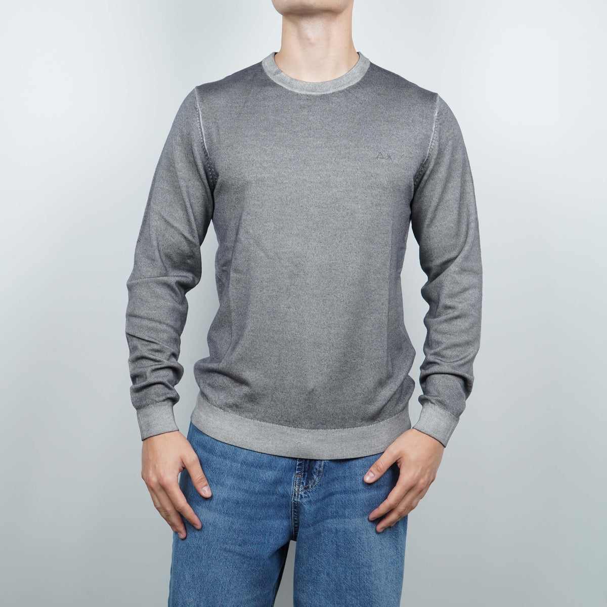 Maglione Girocollo SUN68 Vintage Dyed Wool K46129-98 Stone in Lana