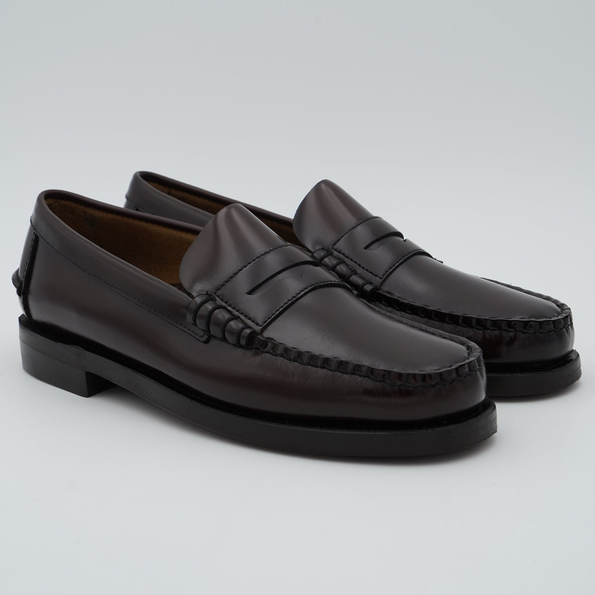 Mocassino Sebago Classic Dan 7000300-903 Brown Burgundy in Pelle Bordeaux