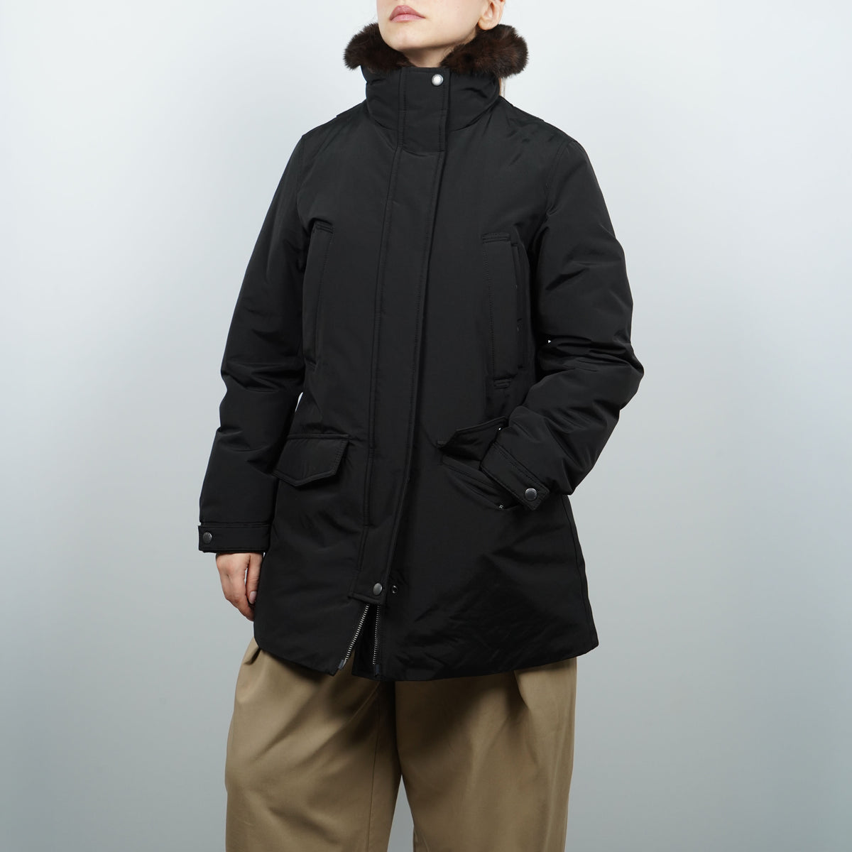 Parka Woolrich Erie 2245frut0001 Nero con Pelliccia