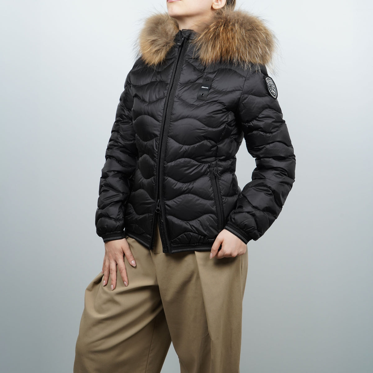 Piumino Blauer Aldie 26WBLDC03034 999EI Nero con Imbottitura in Piuma