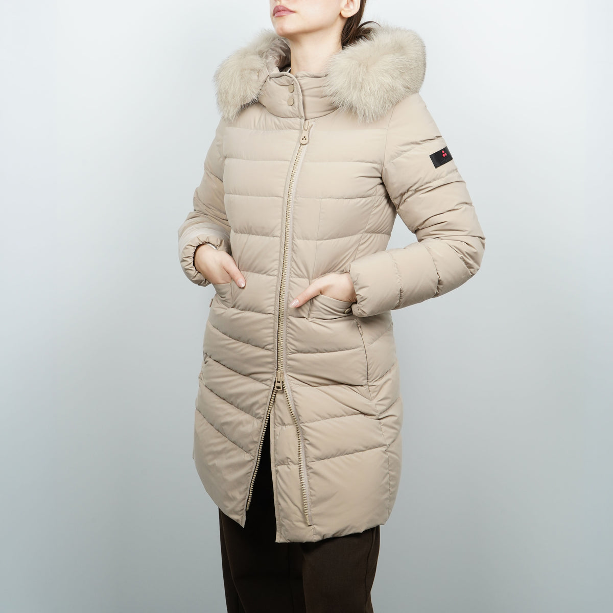 Piumino Lungo Peuterey Seriola Fur 5458 852 Beige