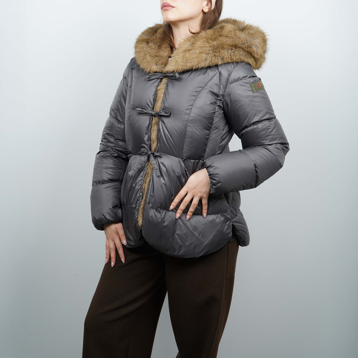 Piumino Peuterey Vertis Ecofur 5748 689 Grigio Antracite