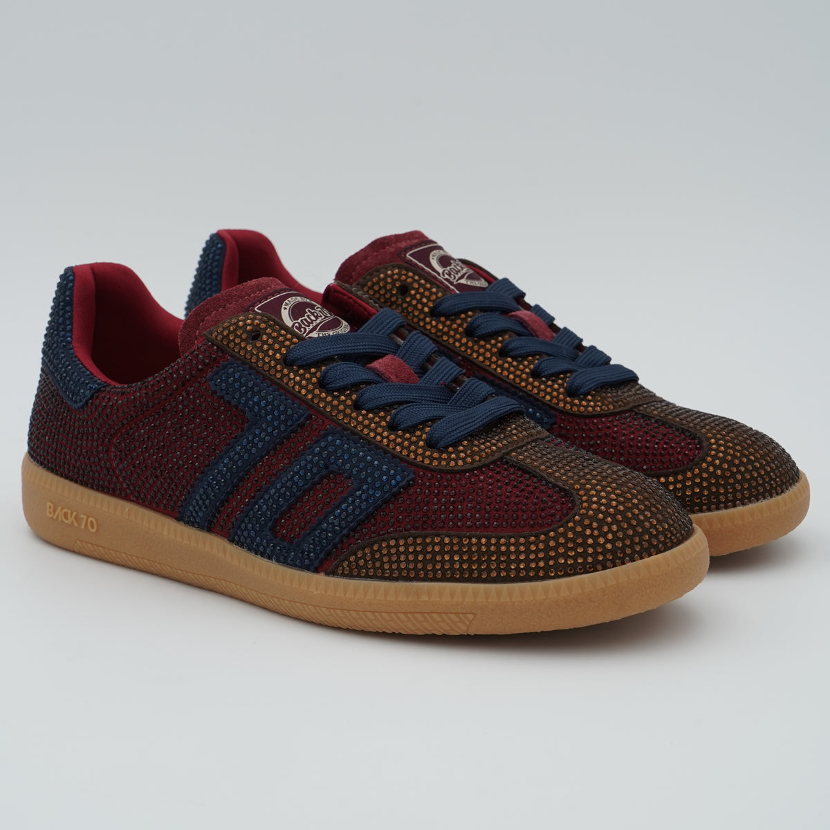 Sneakers Back 70 Cloud Strass Coffee Navy 70 con Cristalli