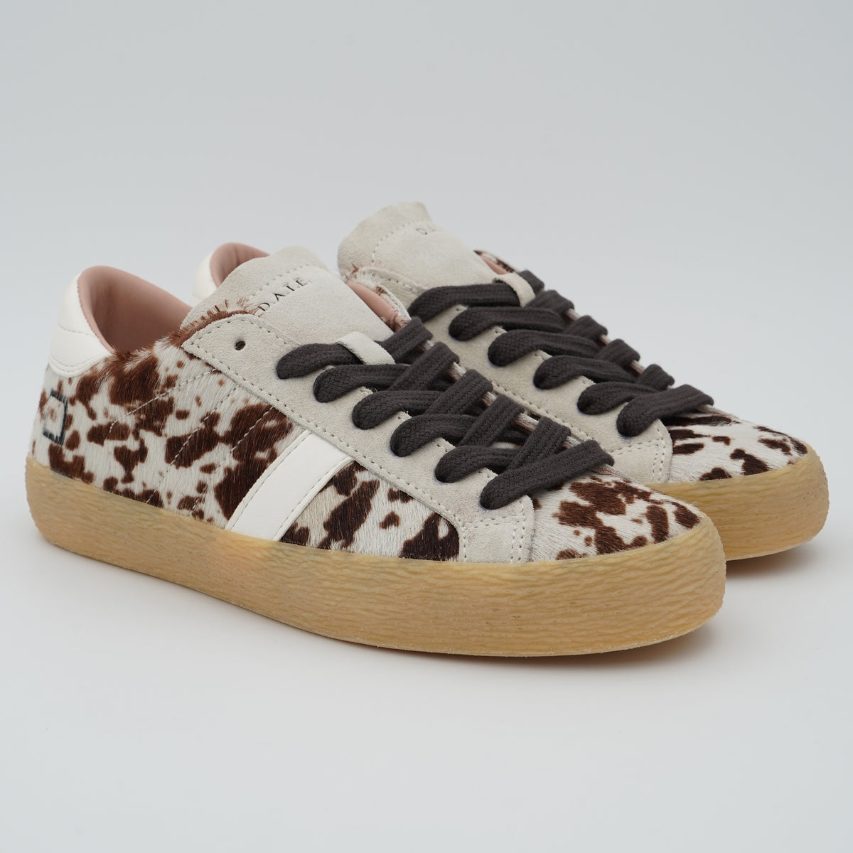 Sneakers D.A.T.E. Hill Low Pony W451HLPNCW Cow in Cavallino Effetto Muccato