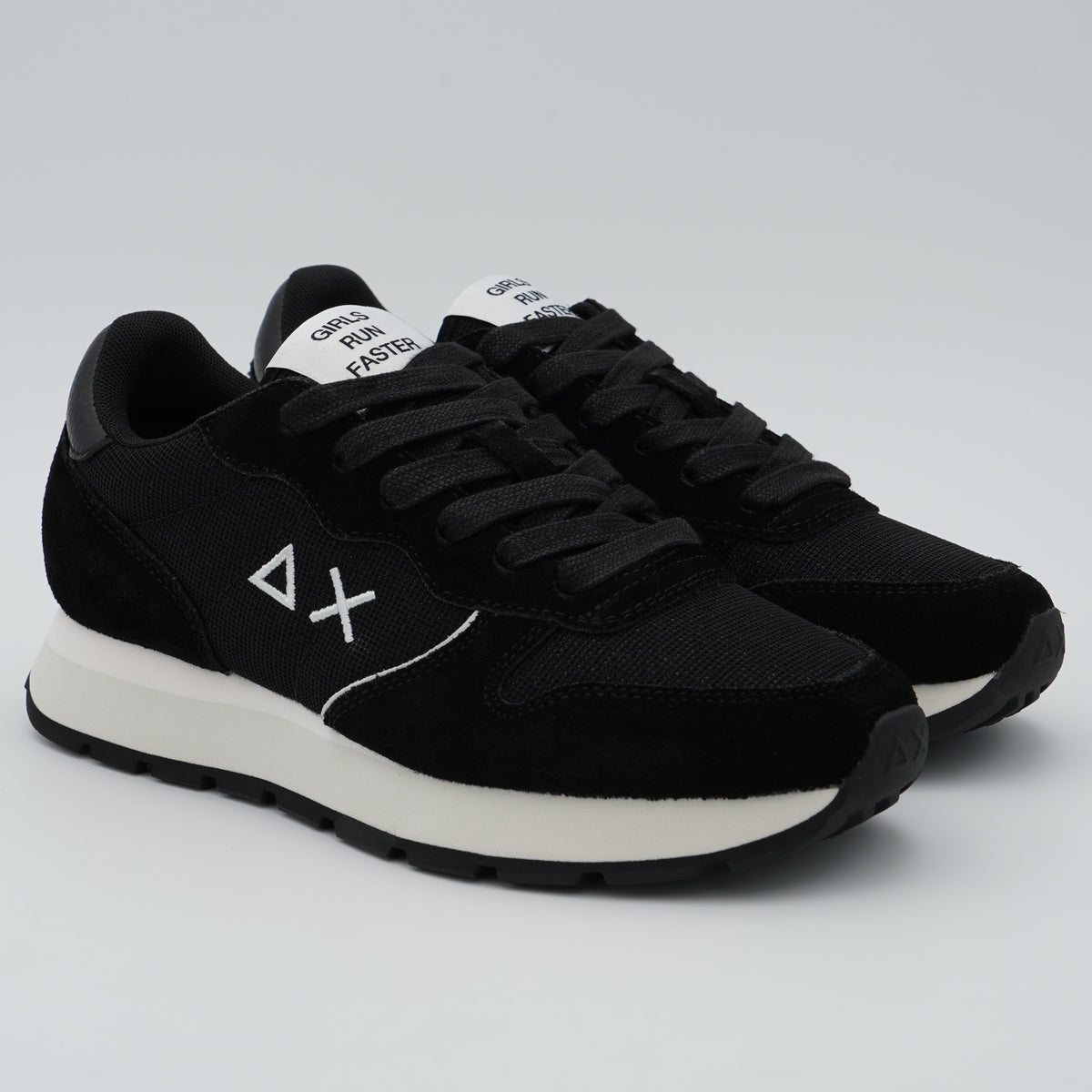 Sneakers SUN68 Ally Glitter Textile Z46204 11 Nero in Suede e Lurex con Logo Ricamato e Suola Running in EVA