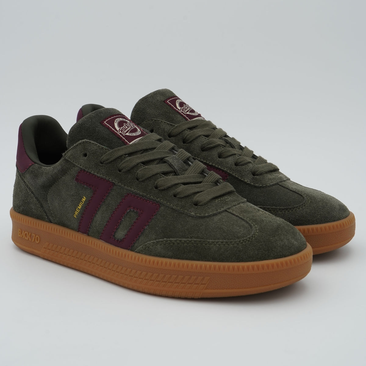 Sneakers Back 70 Double 108028-000051 Suede Olive Wine Verde Bordeaux