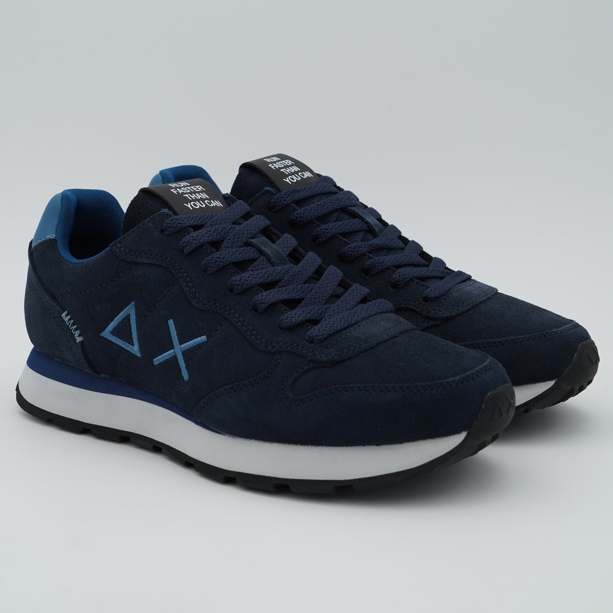 Sneakers SUN68 Tom Suede Z46106 07 Blu Navy in Camoscio con Logo Ricamato e Suola EVA