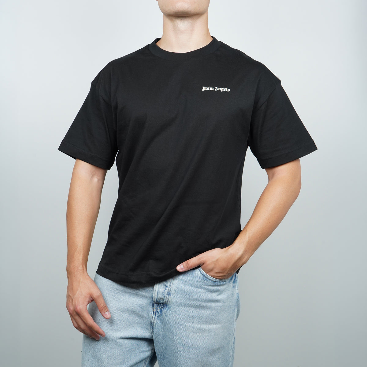 T-Shirt Palm Angels Classic Logo PAM2B001JR001-1003 Black / Off White