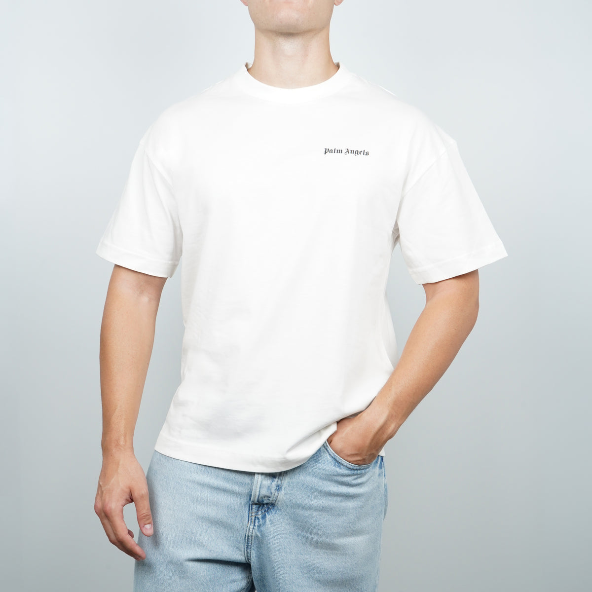 T-Shirt Palm Angels Classic Logo PAM2B001JR001-0310 Off White / Black