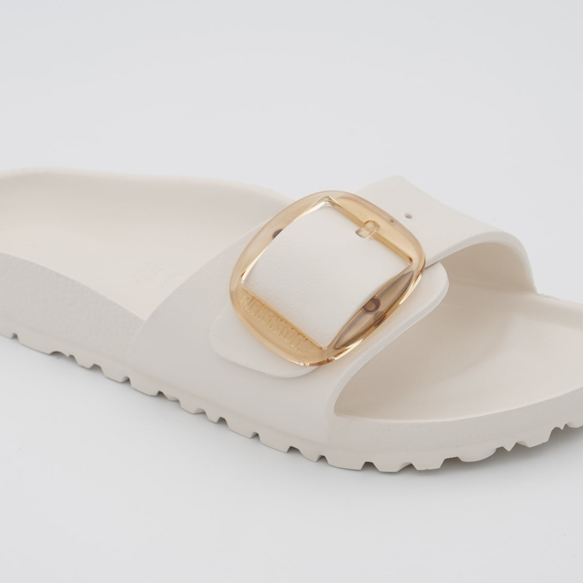 Sandalo Birkenstock Madrid Big Buckle EVA 1029633 Eggshell con Maxi Fibbia Traslucida