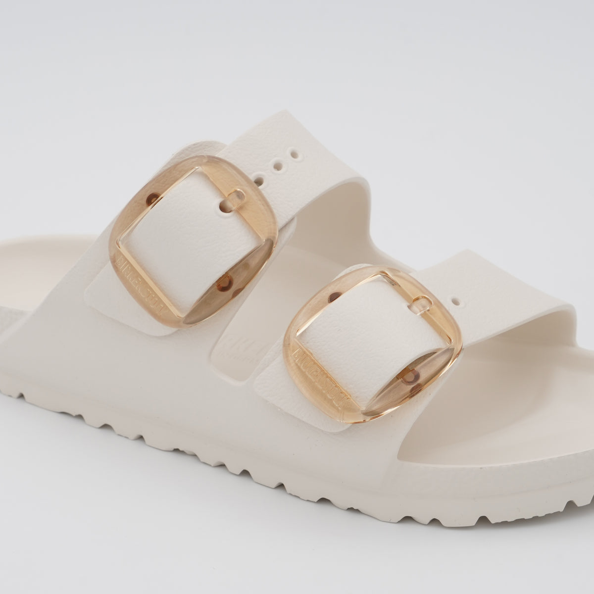 Sandalo Birkenstock Arizona Big Buckle EVA 1029651 Eggshell con Maxi Fibbie Traslucide