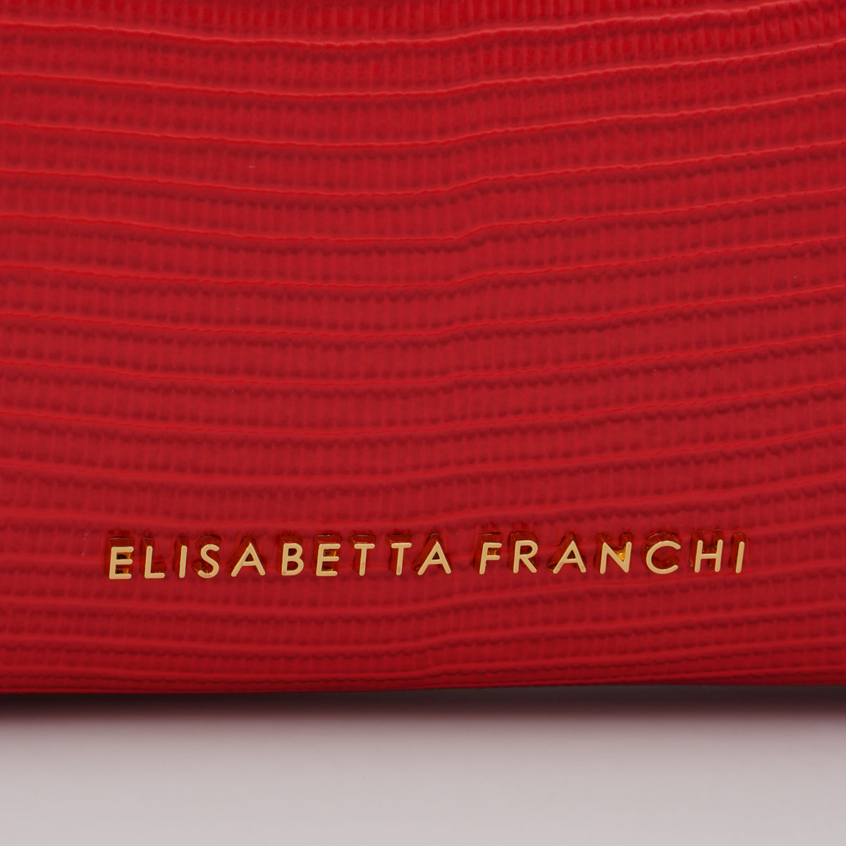Borsa a Spalla Elisabetta Franchi BS15A66E2 Red Passion Effetto Rettile con Dettagli Oro
