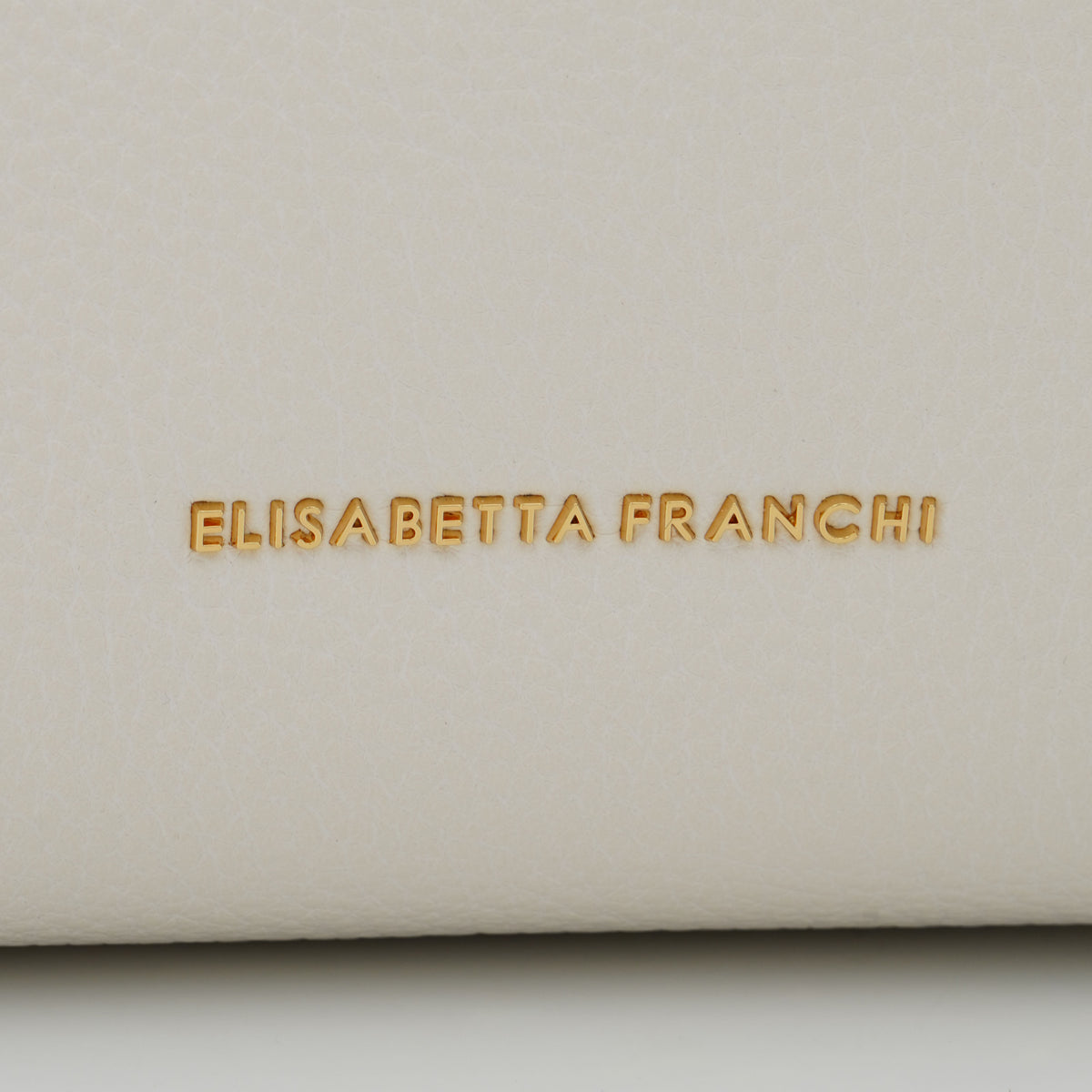 Borsa a Spalla Elisabetta Franchi BS23A66E2 Burro con Logo Oro