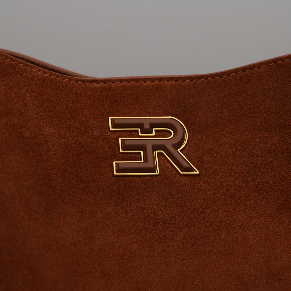 Borsa Ermanno Firenze by Ermanno Scervino Candy Large Tote Suede 12402304 Marrone Cammello in Camoscio con Doppi Manici e Logo Dorato