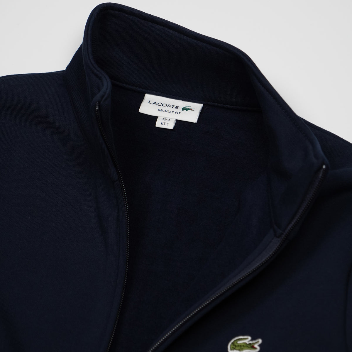Felpa Lacoste SH8870-00-166 Blu Navy Full Zip con Collo Alto Regular Fit