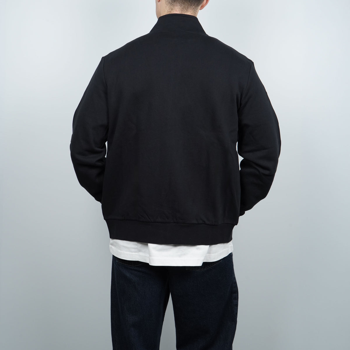 Felpa Zip SUN68 Track Zip Basic Fleece F46101-11 Nero in Misto Cotone